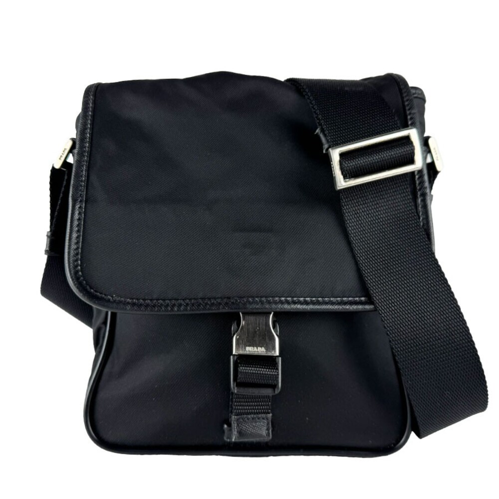 Auth Prada Shoulder Bag Black Nylon #335825P35B